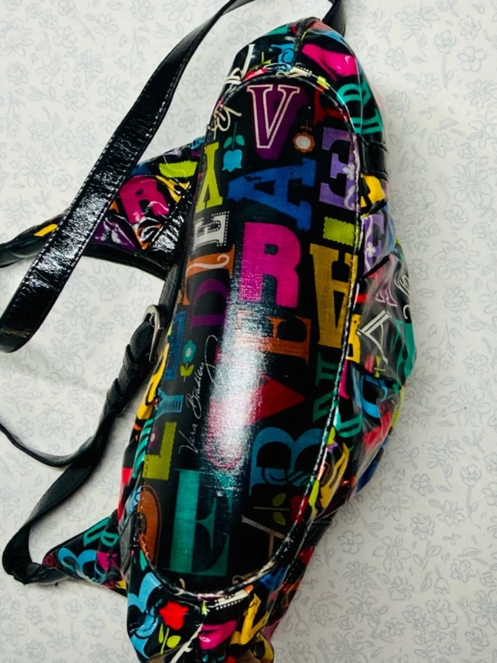 Vera Bradley A-Z Vinyl Hobo Shoulder Bag From A to Z Alphabet